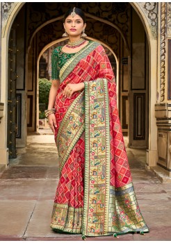 Pink Pure Dola Designer Saree